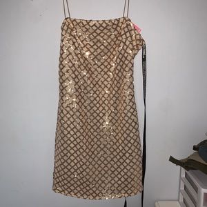 PrettyLittleThing Champagne Dress